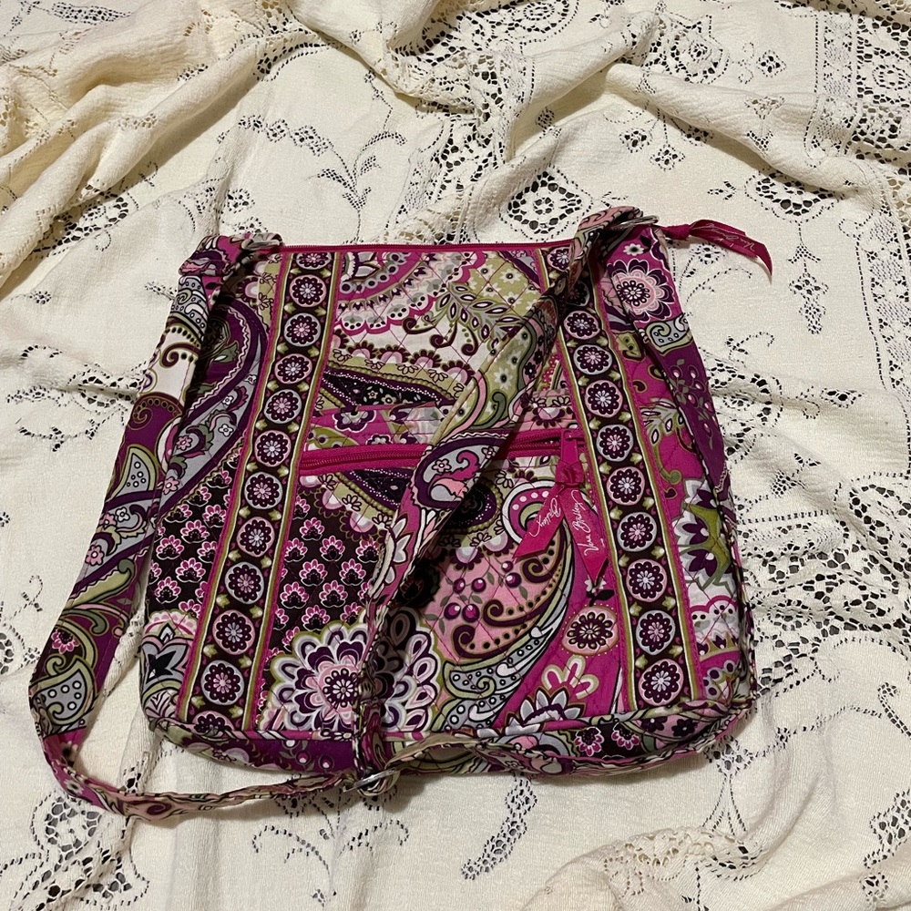 Vera Bradley Pink and Purple Paisley Crossbody Bag